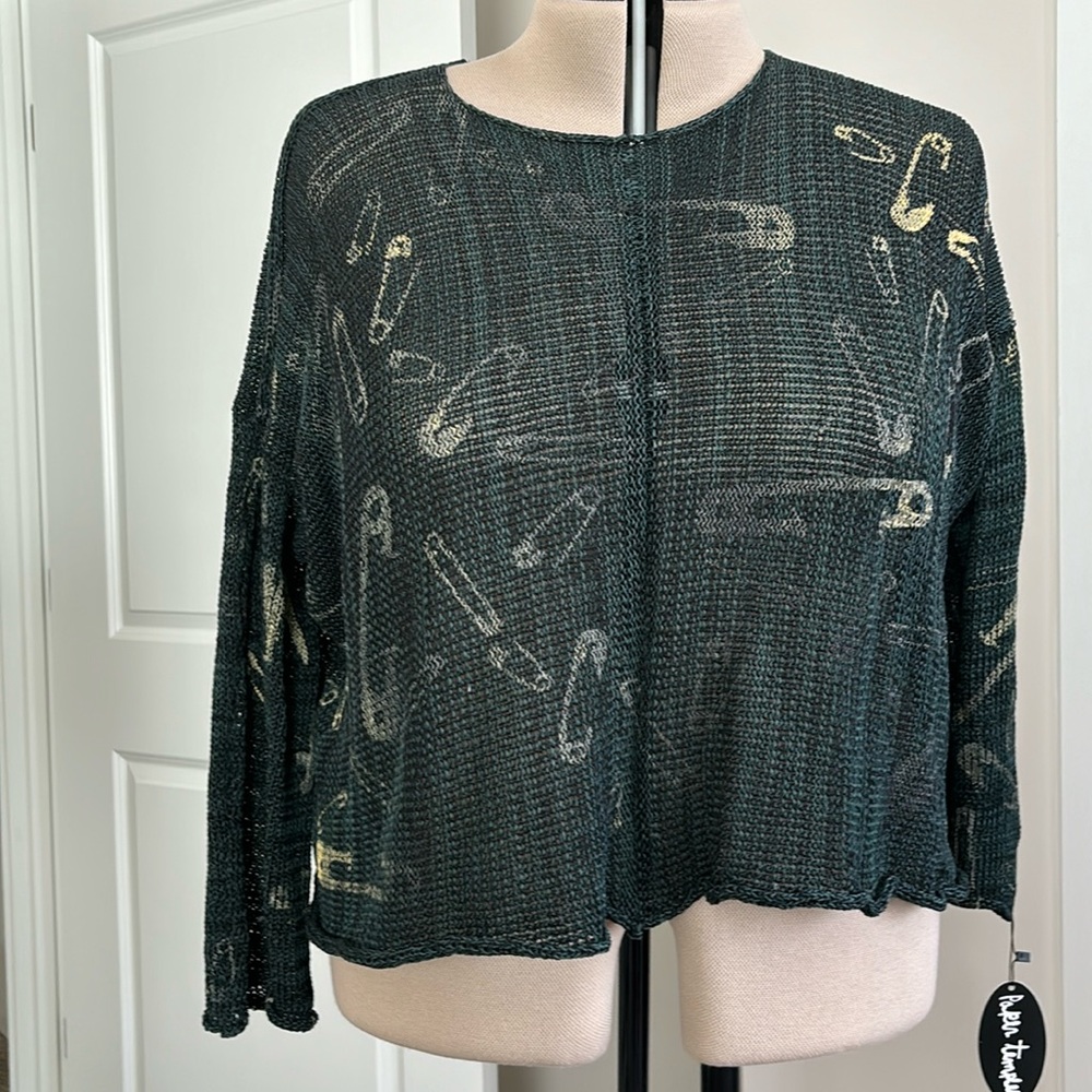 NWOT Paper Temples Knit Sweater with Painted Pins